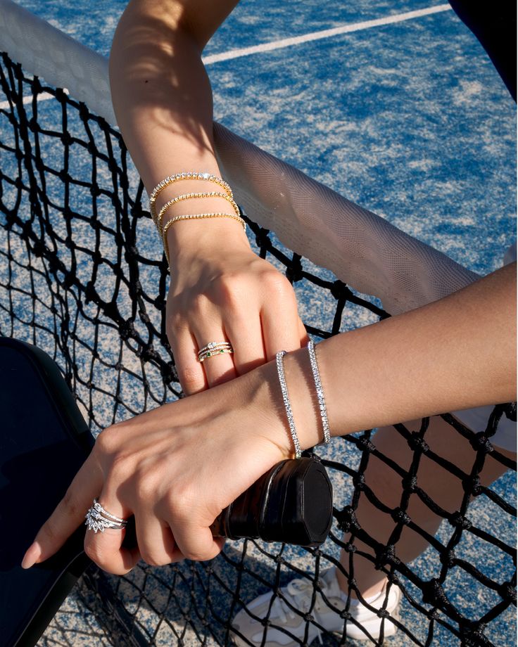 A diamond tennis bracelet by Blue Diamond Maison